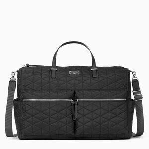 KATE SPADE~Wilson Road Quilted Carmella~BLACK DUFFLE WEEKENDER TRAVEL BAG
